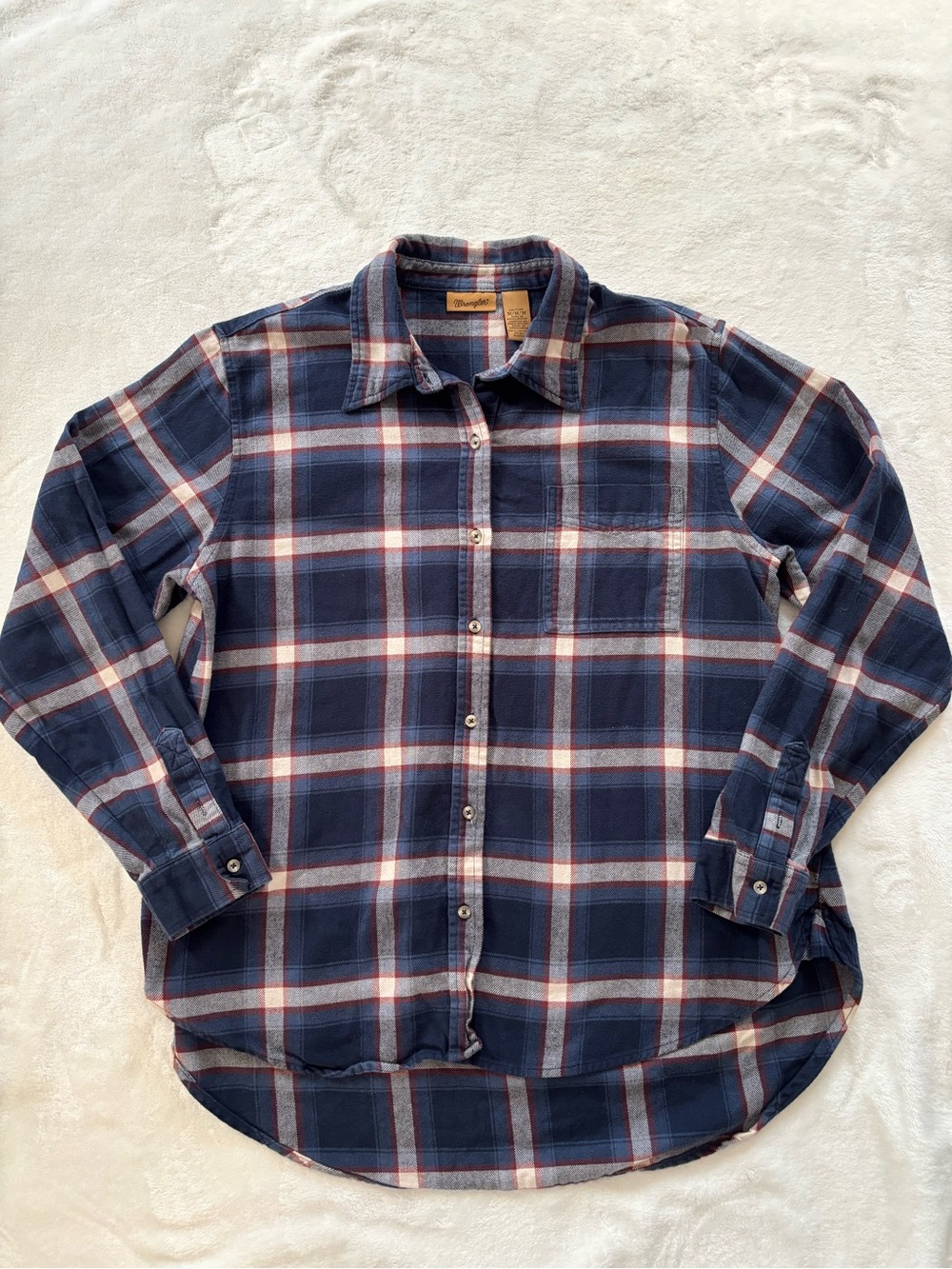 Wrangler button down plaid shirt